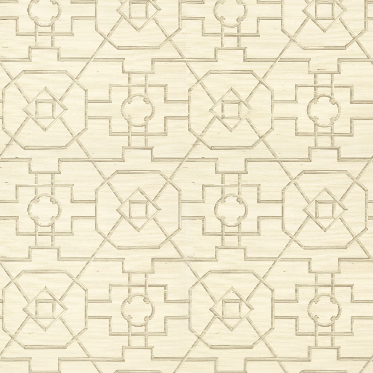 Thibaut T41153 EAST GATE Cream and Grey Wallpaper