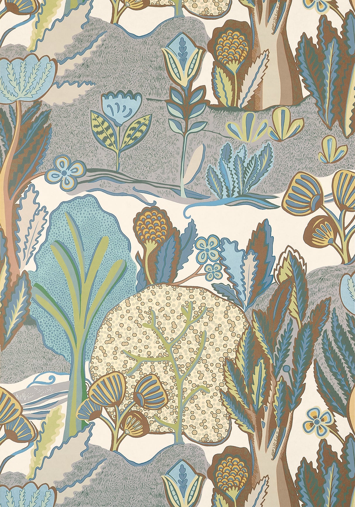 Thibaut T45013 ALBERO Sage and Beige Wallpaper