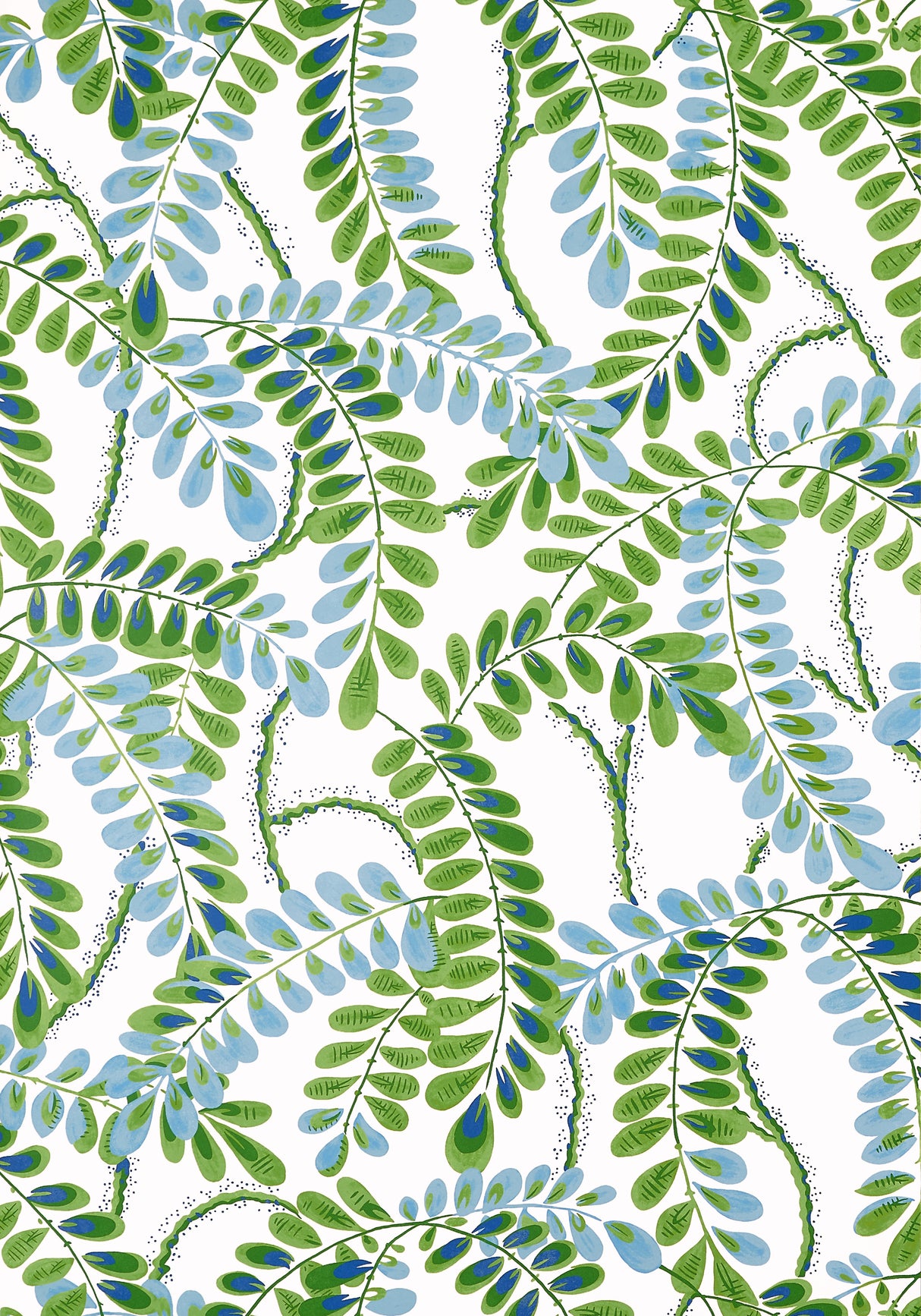 Thibaut T45038 AUGUSTA Blue and Green Wallpaper