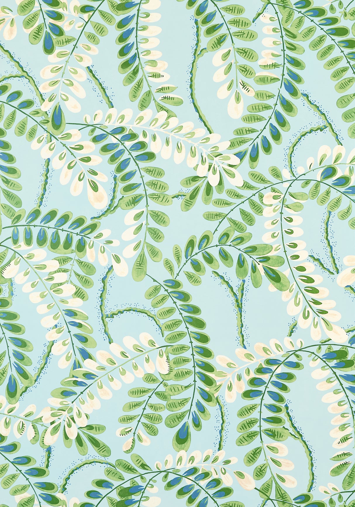 Thibaut T45040 AUGUSTA Turquoise Wallpaper