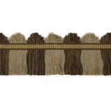 G P & J BAKER T6025.290.0 PERANDOR FAN TOP CUT FRINGE BROWN/BISCUIT TRIM - Eade's Wallpaper