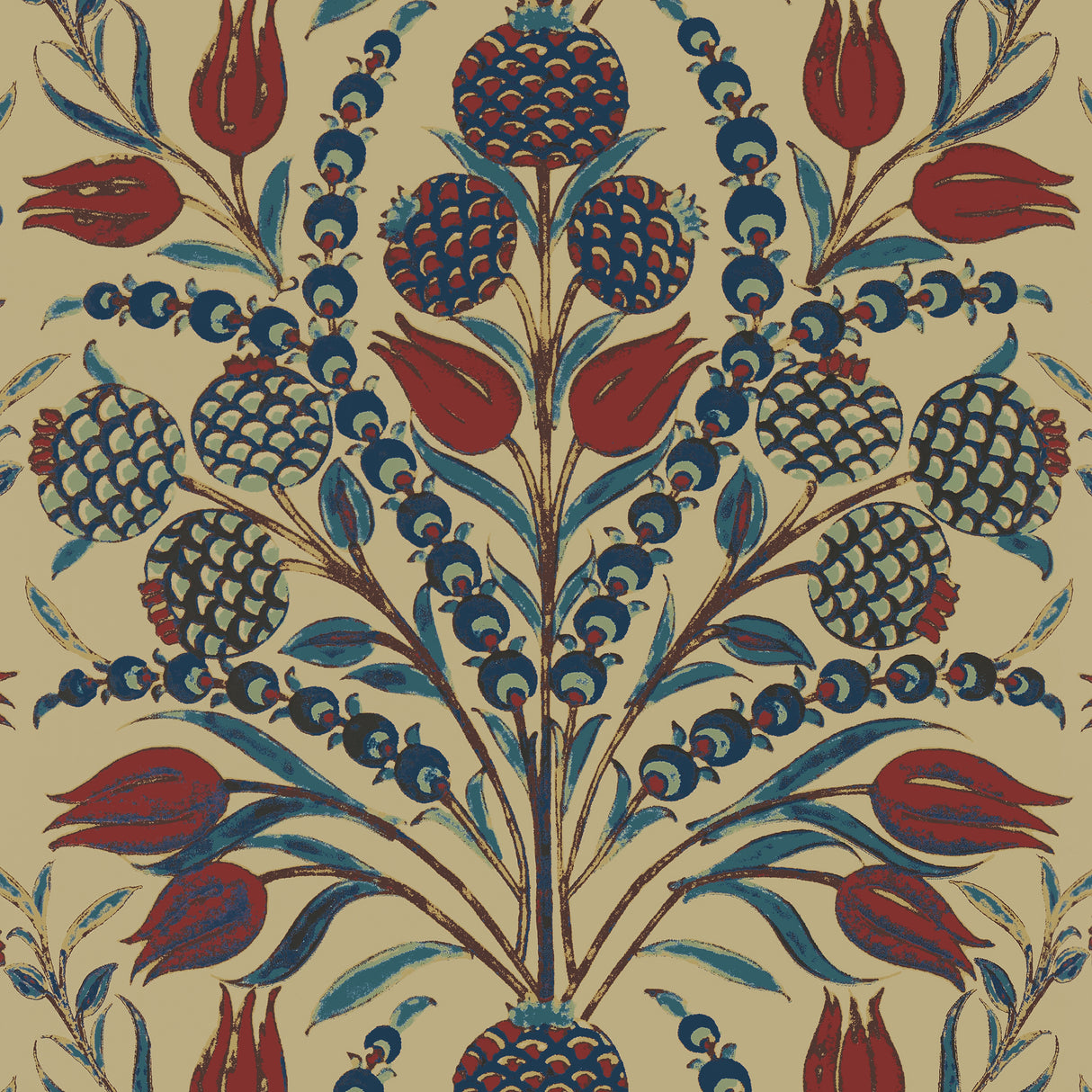 Thibaut T72601 CORNEILA Red and Teal Wallpaper
