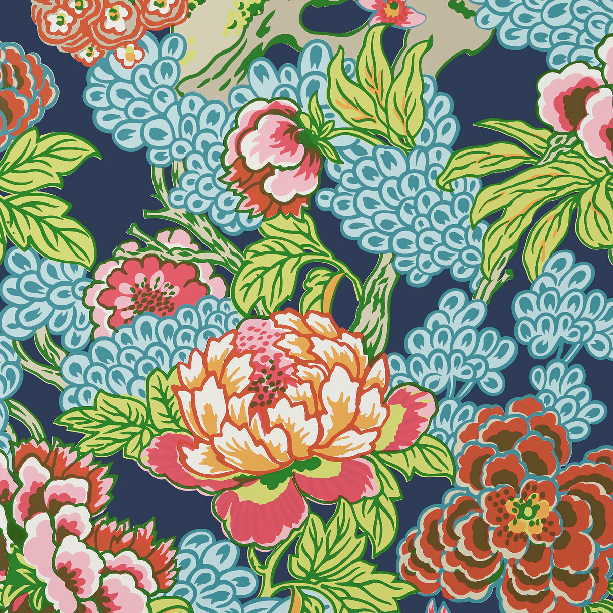 Thibaut T75488 HONSHU Navy Wallpaper