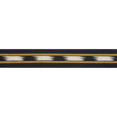 BRUNSCHWIG & FILS T8017101.48.0 LE IKAT TAPE BLACK/GOLD TRIM - Eade's Wallpaper