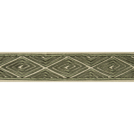 BRUNSCHWIG & FILS T8017102.30.0 LABYRINTHE TAPE GREEN TRIM - Eade's Wallpaper