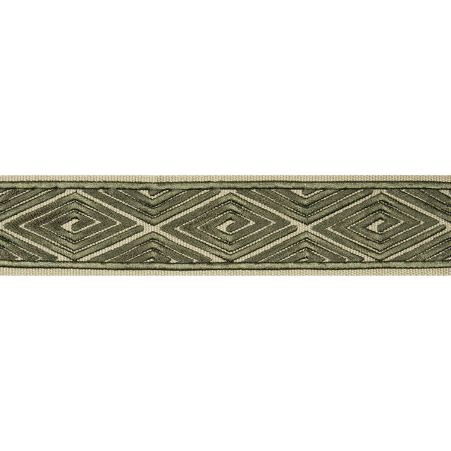 BRUNSCHWIG & FILS T8017102.30.0 LABYRINTHE TAPE GREEN TRIM - Eade's Wallpaper