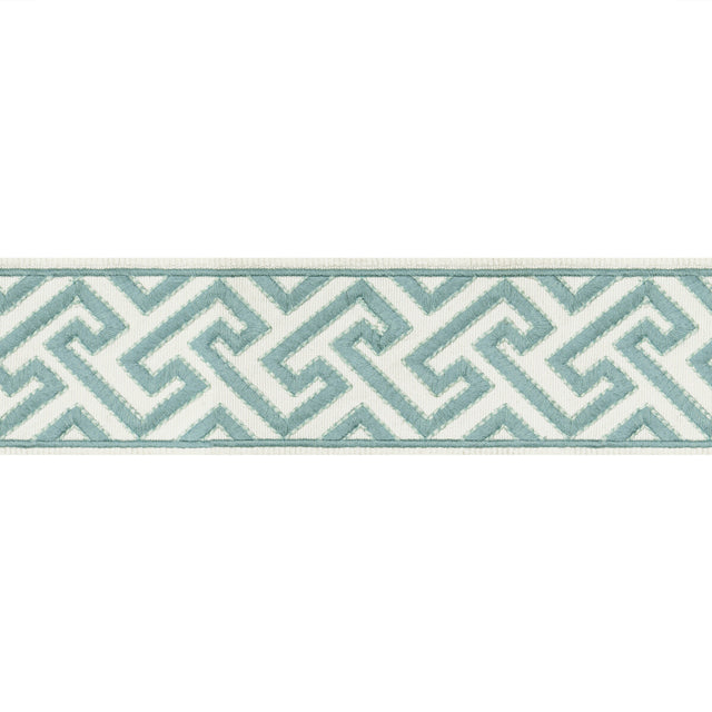 BRUNSCHWIG & FILS T8019100.113.0 SANCHI TAPE AQUA TRIM - Eade's Wallpaper