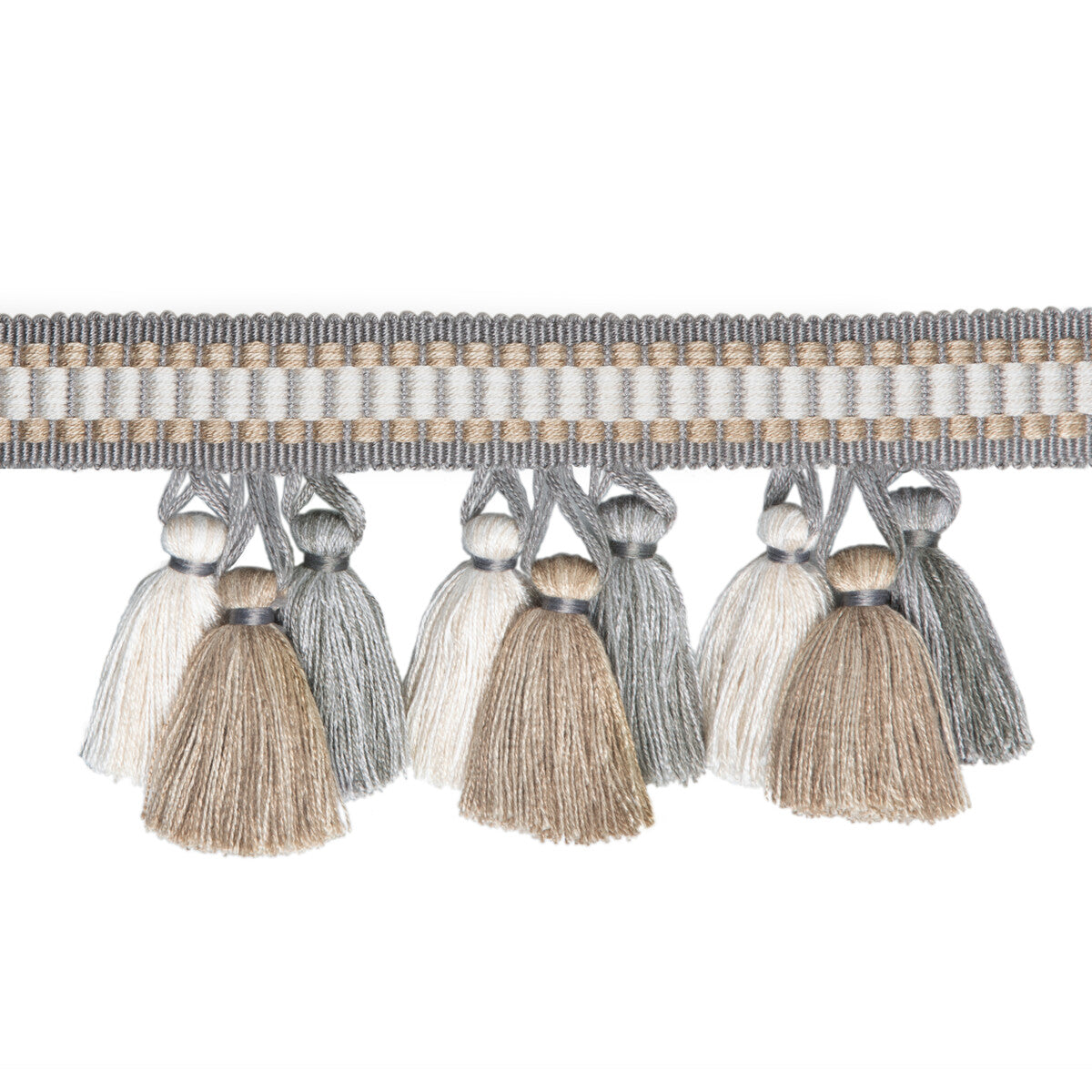 BRUNSCHWIG & FILS T8020100.11.0 ANDRE TASSEL FRINGE GREY TRIM - Eade's Wallpaper