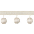 BRUNSCHWIG & FILS T8020103.101.0 CLAUDE BALL FRINGE SNOW TRIM - Eade's Wallpaper