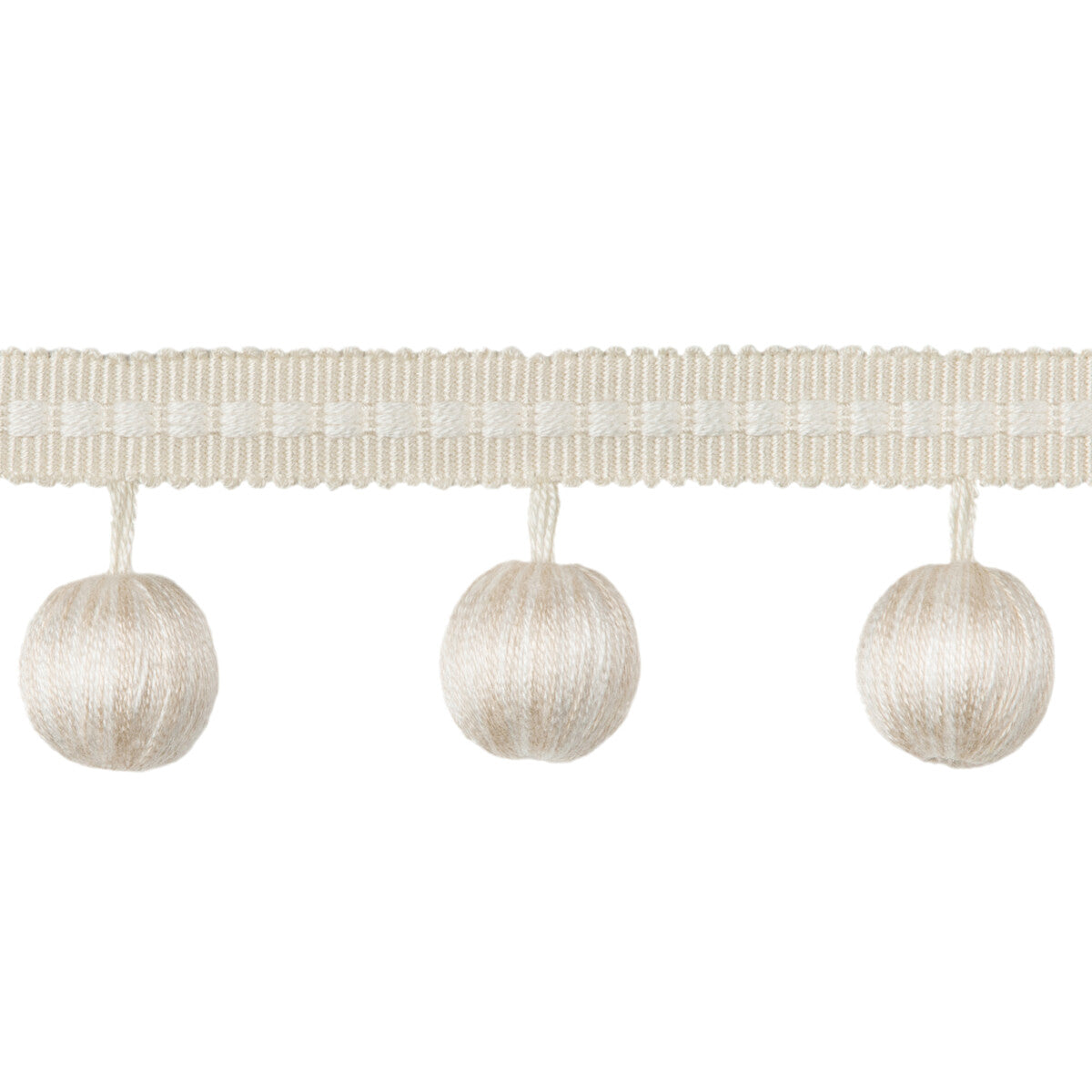 BRUNSCHWIG & FILS T8020103.101.0 CLAUDE BALL FRINGE SNOW TRIM - Eade's Wallpaper