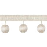 BRUNSCHWIG & FILS T8020103.101.0 CLAUDE BALL FRINGE SNOW TRIM - Eade's Wallpaper