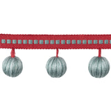 BRUNSCHWIG & FILS T8020103.1913.0 CLAUDE BALL FRINGE AQUA TRIM - Eade's Wallpaper