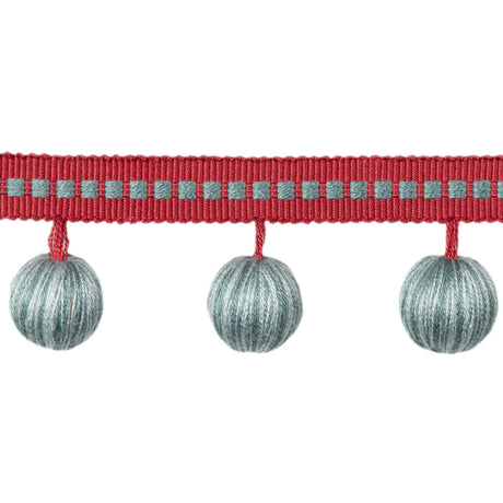 BRUNSCHWIG & FILS T8020103.1913.0 CLAUDE BALL FRINGE AQUA TRIM - Eade's Wallpaper