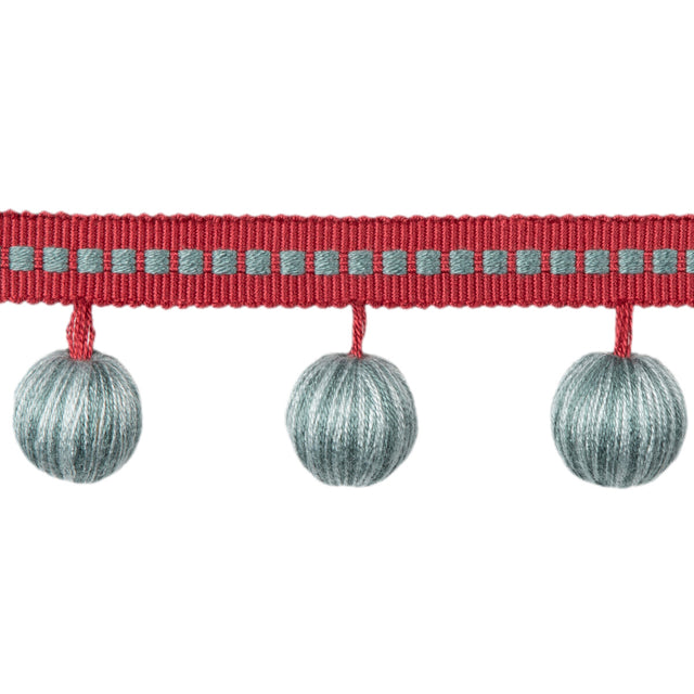 BRUNSCHWIG & FILS T8020103.1913.0 CLAUDE BALL FRINGE AQUA TRIM - Eade's Wallpaper