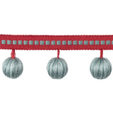 BRUNSCHWIG & FILS T8020103.1913.0 CLAUDE BALL FRINGE AQUA TRIM - Eade's Wallpaper