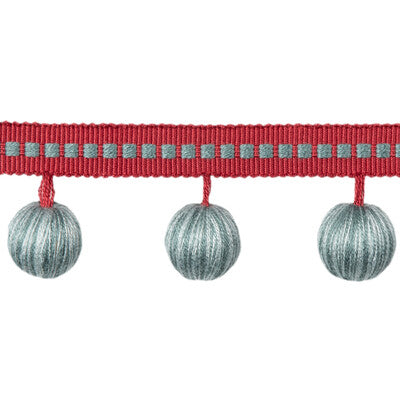 BRUNSCHWIG & FILS T8020103.1913.0 CLAUDE BALL FRINGE AQUA TRIM - Eade's Wallpaper