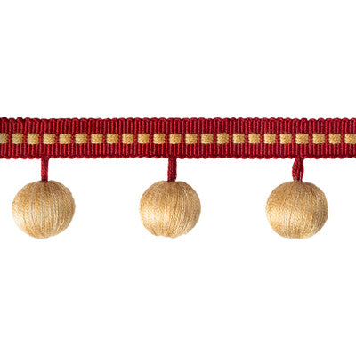 BRUNSCHWIG & FILS T8020103.194.0 CLAUDE BALL FRINGE RUBY TRIM - Eade's Wallpaper