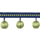 BRUNSCHWIG & FILS T8020103.503.0 CLAUDE BALL FRINGE NAVY TRIM - Eade's Wallpaper