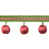 BRUNSCHWIG & FILS T8020103.73.0 CLAUDE BALL FRINGE BERRY TRIM - Eade's Wallpaper
