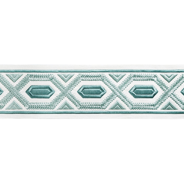 BRUNSCHWIG & FILS T8022100.13.0 AVRIL TAPE AQUA TRIM - Eade's Wallpaper