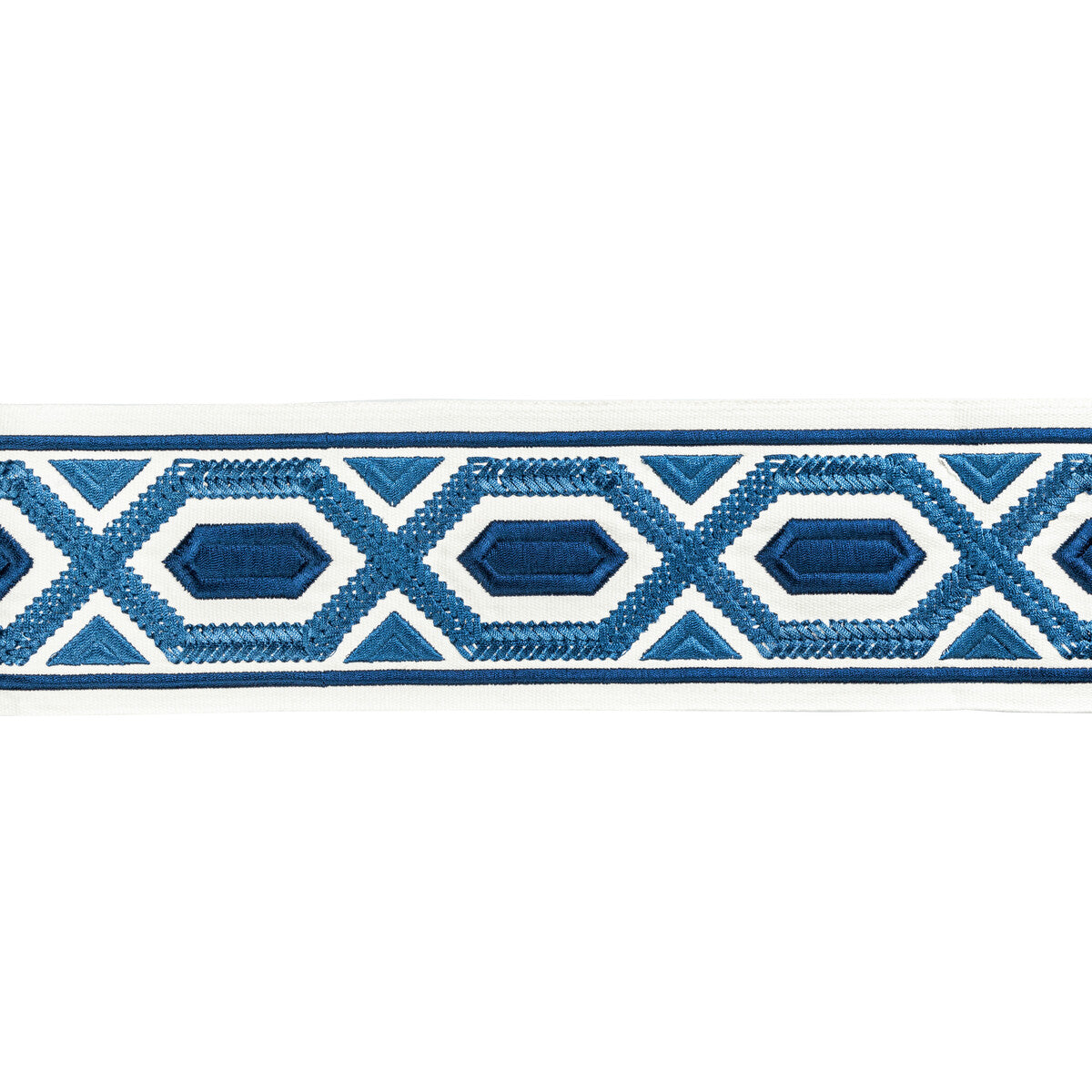 BRUNSCHWIG & FILS T8022100.5.0 AVRIL TAPE BLUE TRIM - Eade's Wallpaper
