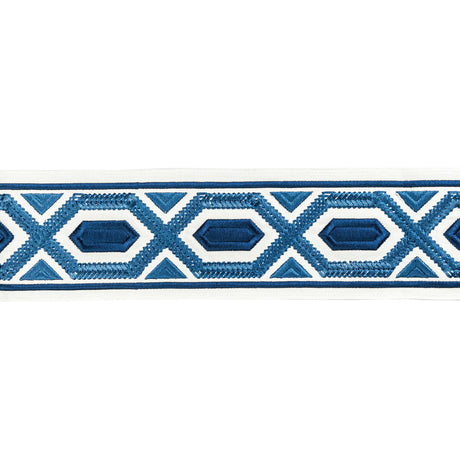 BRUNSCHWIG & FILS T8022100.5.0 AVRIL TAPE BLUE TRIM - Eade's Wallpaper