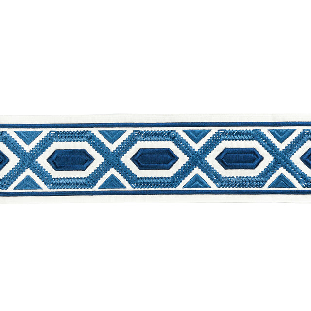 BRUNSCHWIG & FILS T8022100.5.0 AVRIL TAPE BLUE TRIM - Eade's Wallpaper