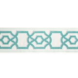 BRUNSCHWIG & FILS T8022102.13.0 CERISE TAPE AQUA TRIM - Eade's Wallpaper