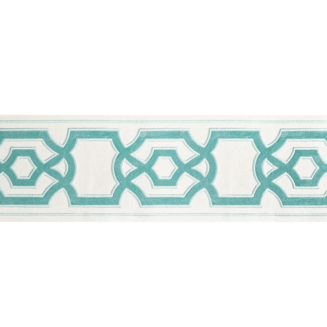 BRUNSCHWIG & FILS T8022102.13.0 CERISE TAPE AQUA TRIM - Eade's Wallpaper