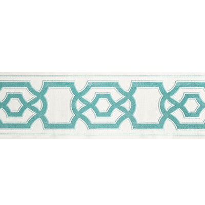 BRUNSCHWIG & FILS T8022102.13.0 CERISE TAPE AQUA TRIM - Eade's Wallpaper
