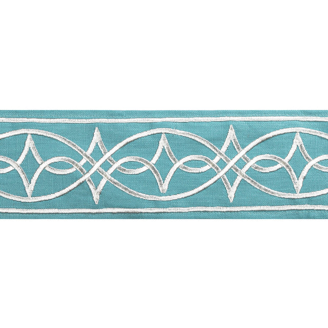 BRUNSCHWIG & FILS T8022104.13.0 ANAELLE TAPE AQUA TRIM - Eade's Wallpaper