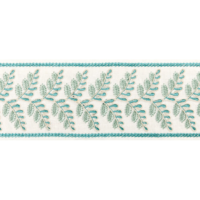 BRUNSCHWIG & FILS T8024100.13.0 FOUGERE BORDER AQUA TRIM - Eade's Wallpaper