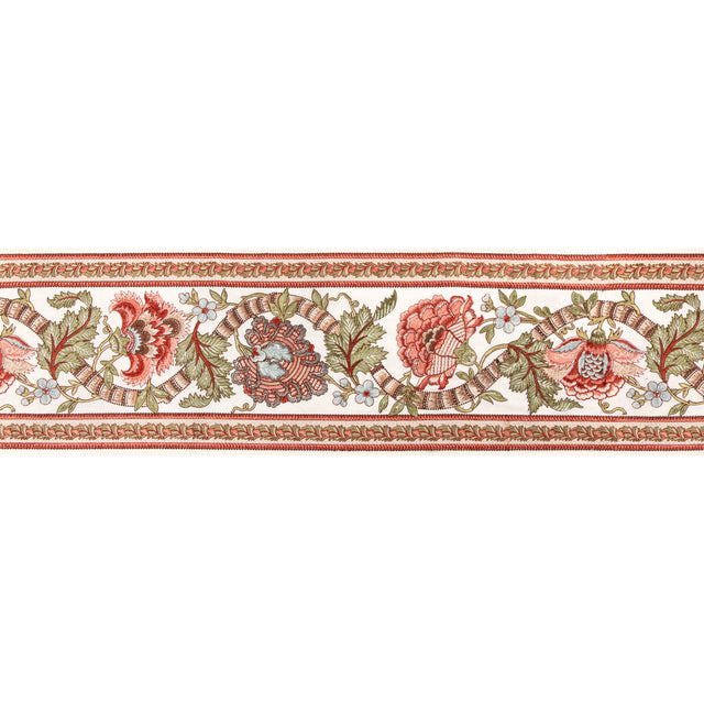 BRUNSCHWIG & FILS T8024102.324.0 LAURIS BORDER APRICOT/SAGE TRIM - Eade's Wallpaper