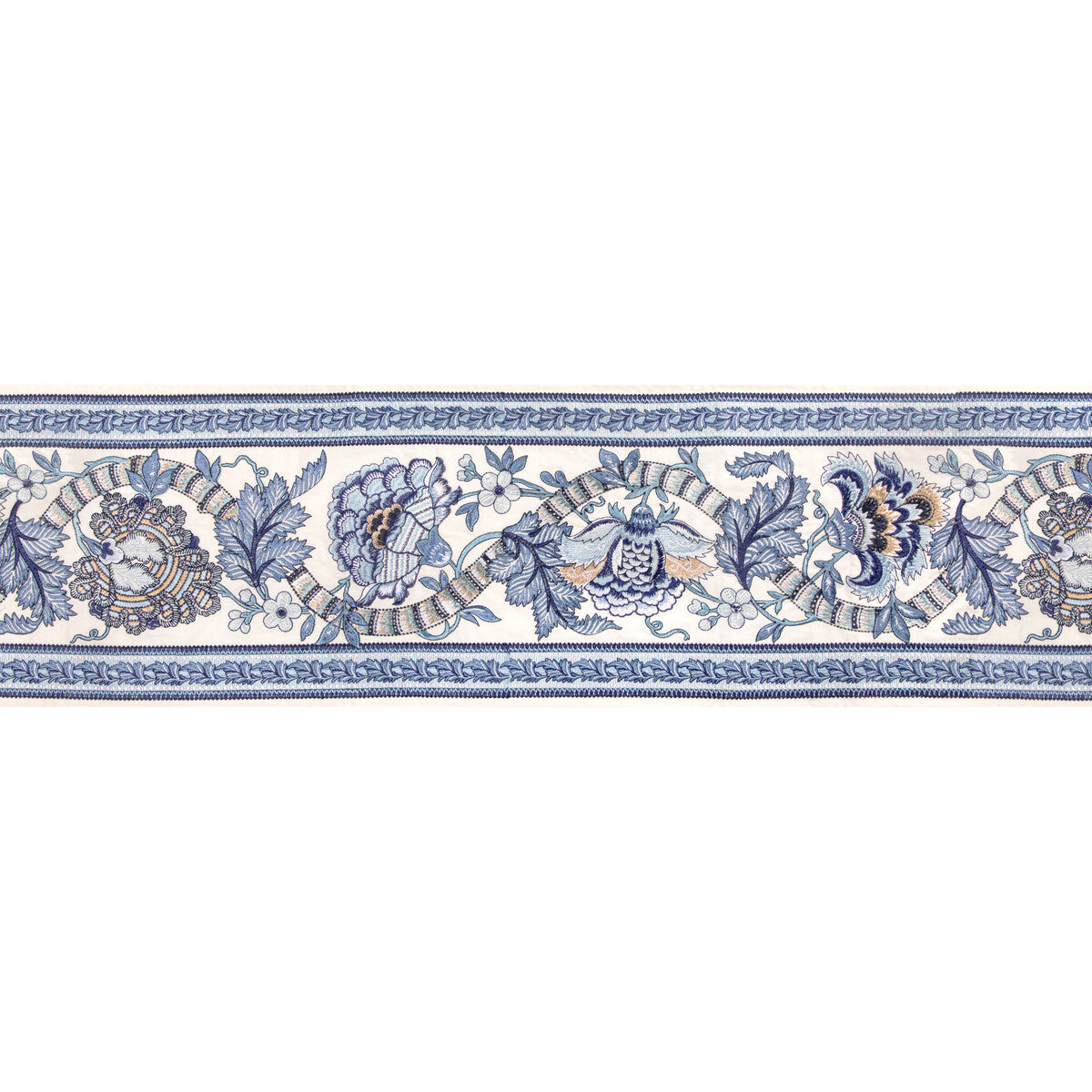 BRUNSCHWIG & FILS T8024102.55.0 LAURIS BORDER BLUE/SKY TRIM - Eade's Wallpaper
