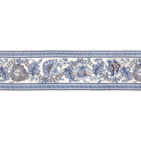 BRUNSCHWIG & FILS T8024102.55.0 LAURIS BORDER BLUE/SKY TRIM - Eade's Wallpaper