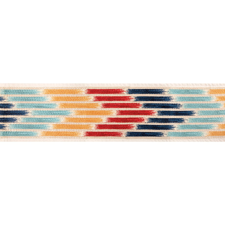 BRUNSCHWIG & FILS T8024103.195.0 CASCADE BORDER RED/BLUE TRIM - Eade's Wallpaper