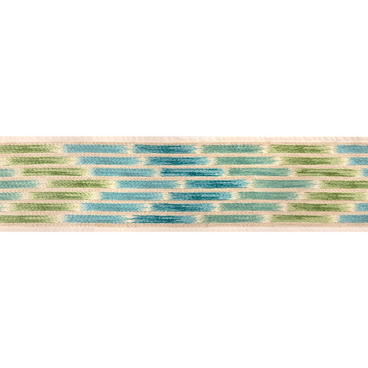 BRUNSCHWIG & FILS T8024103.353.0 CASCADE BORDER TEAL/GREEN TRIM - Eade's Wallpaper