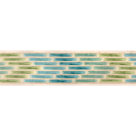 BRUNSCHWIG & FILS T8024103.353.0 CASCADE BORDER TEAL/GREEN TRIM - Eade's Wallpaper
