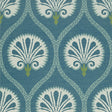 Thibaut KIMBERLY T85020 in Teal Wallpaper - GREENWOOD