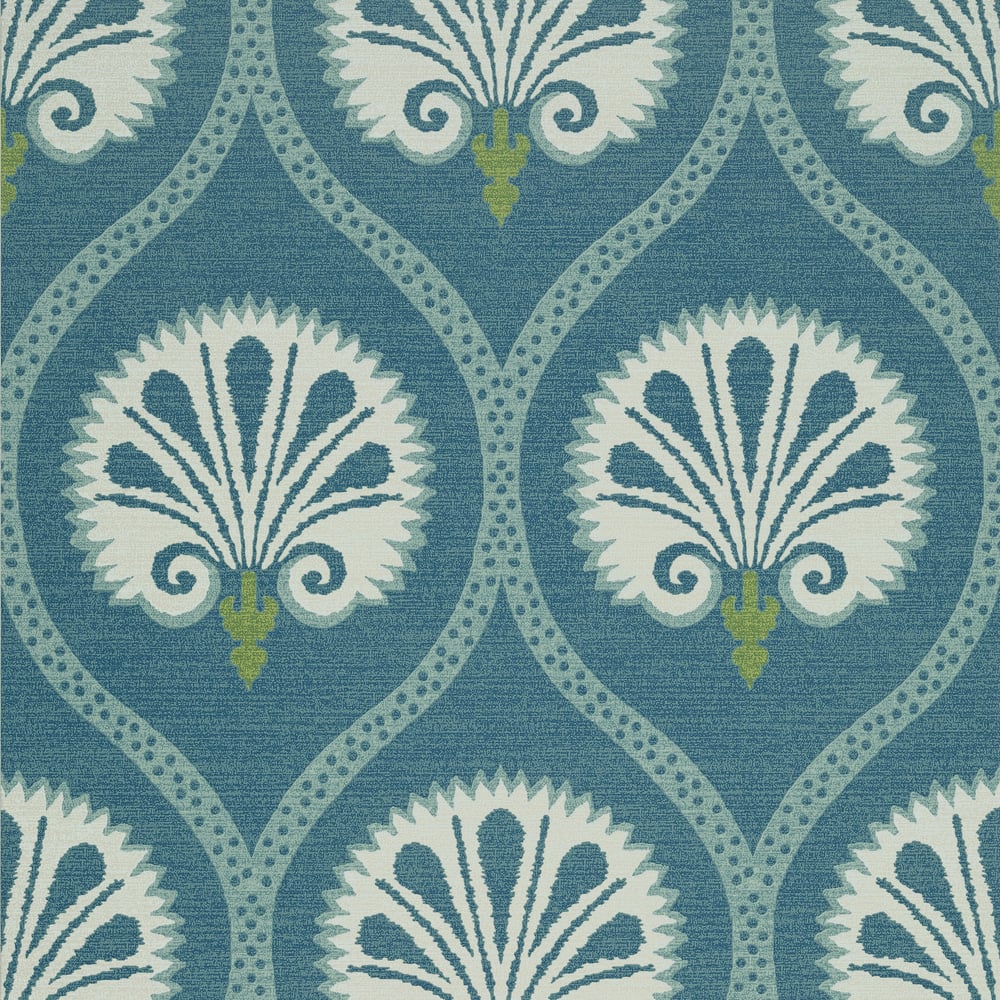 Thibaut KIMBERLY T85020 in Teal Wallpaper - GREENWOOD