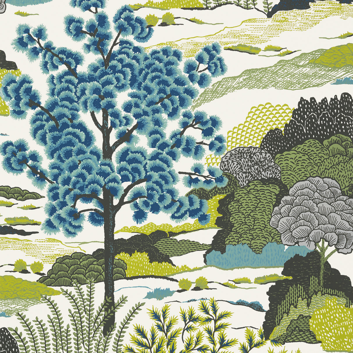 Thibaut T85040 DAINTREE Bluemoon Wallpaper