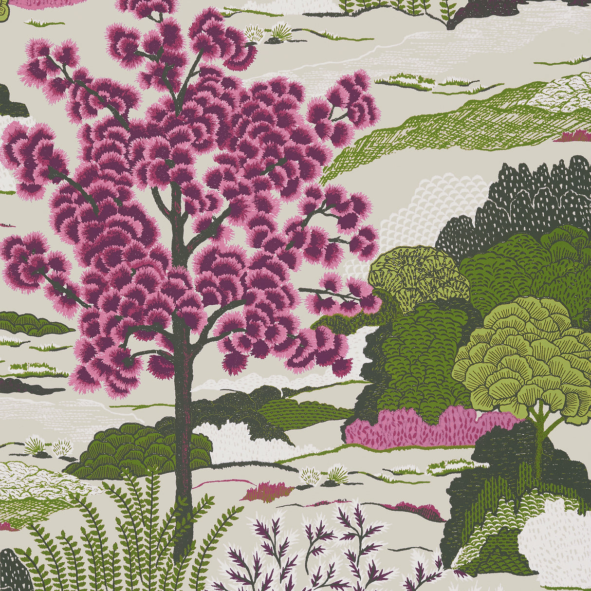 Thibaut T85042 DAINTREE Fuchsia Wallpaper