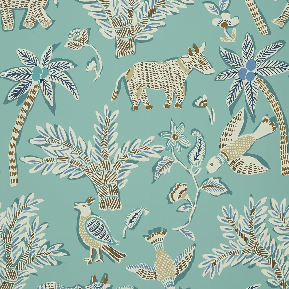 Thibaut T88723 GOA Teal Wallpaper