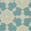 Thibaut MEDALLION PAISLEY T88728 in Aqua and Beige Wallpaper