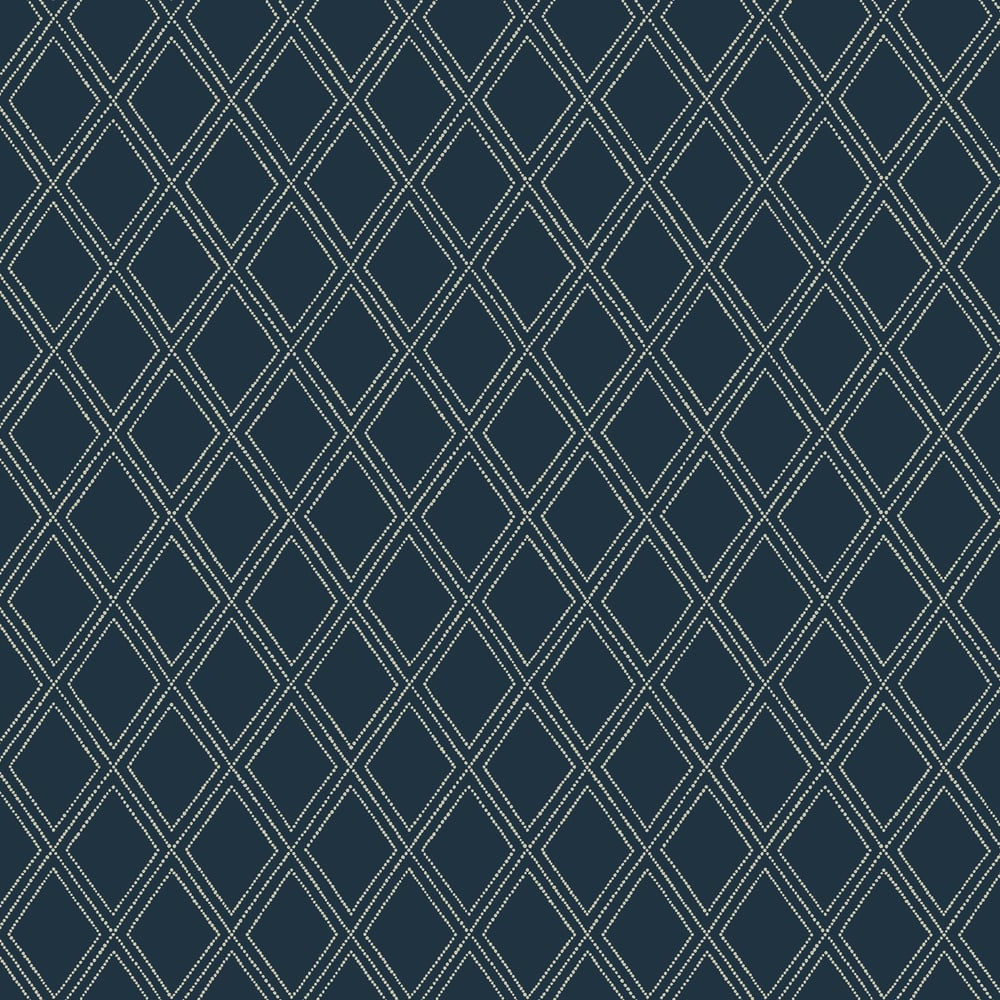 Thibaut T88753 BONAIRE Cream on Navy Wallpaper