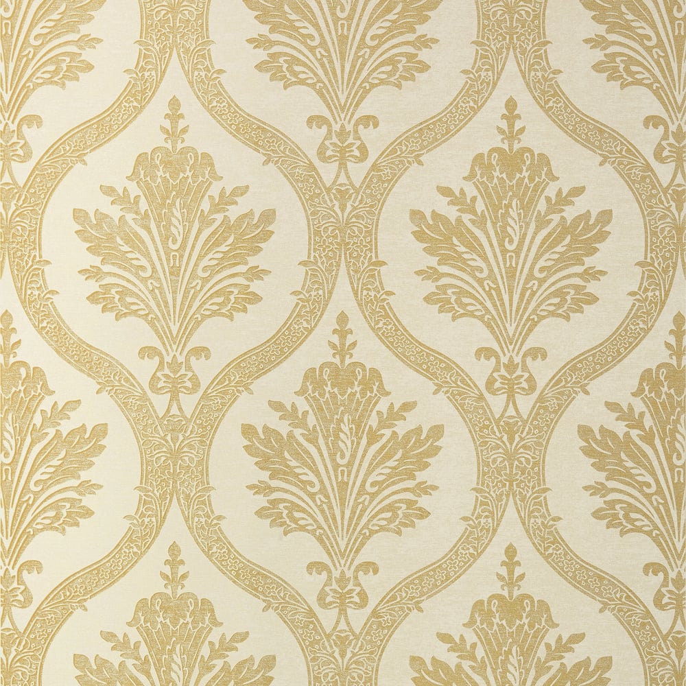 Thibaut T89159 CLESSIDRA Metallic Gold on Cream Wallpaper