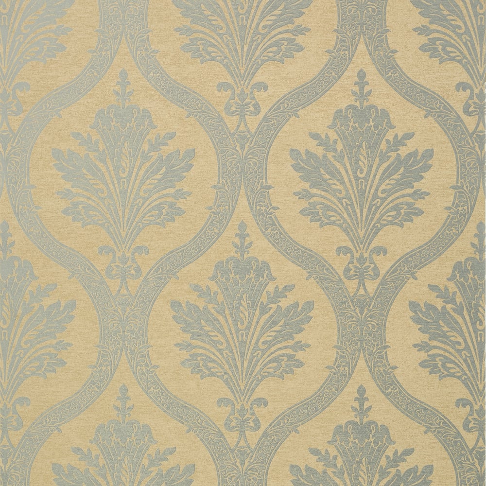 Thibaut T89174 CLESSIDRA Metallic Silver on Tan Wallpaper