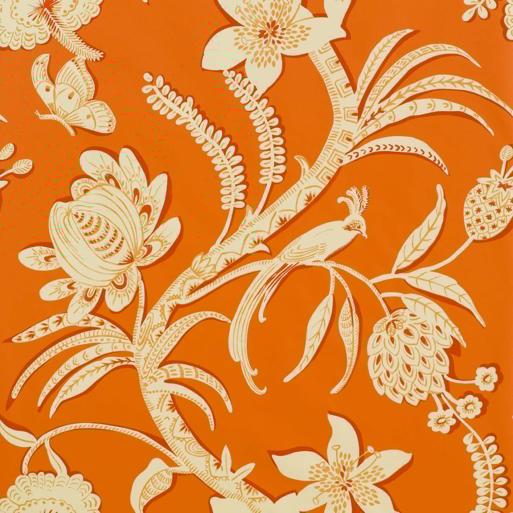 Thibaut T9252 ECUADOR Orange Wallpaper