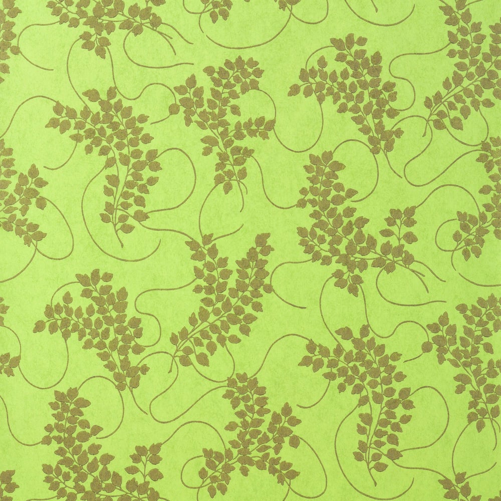 Thibaut T9284 SPRING Metallic Gold on Celery Wallpaper
