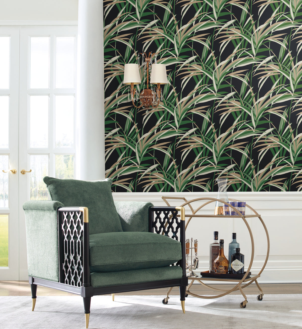 York TC2606 Tropical Paradise Green & Black Wallpaper